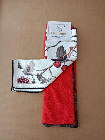 MİCROFİBER TEMİZLİK BEZİ 40X50 CM 2 ADET (BİR ADET BASKILI BİR ADET NATUREL)