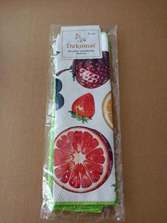 MİCROFİBER TEMİZLİK BEZİ 40X50 CM 2 ADET (BİR ADET BASKILI BİR ADET NATUREL)