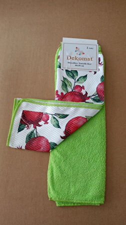 MİCROFİBER TEMİZLİK BEZİ 40X50 CM 2 ADET (BİR ADET BASKILI BİR ADET NATUREL)