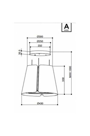 F45 Antrasit Ada Tipi Davlumbaz