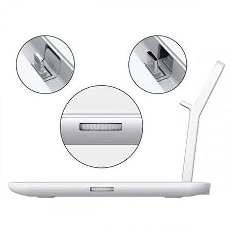 Coofbe 4in1 Masaüstü Şarj Standı 15W Kablosuz Şarj Standı İPhone Şarj İwatch AirPods Pro Şarj Stand