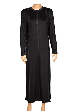 Elele Kadın Livia Büyük Beden Nervürlü Boydan Siyah Elbise