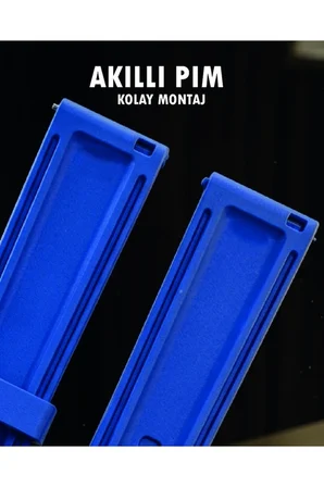 22mm Bombeli Premium Silikon Saat Kordonu | Yumuşak Kauçuk Spor & Klasik Uyumlu Kayış (Universal Pimli) - Lacivert