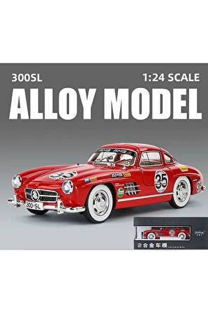 Mercedes-benz 300 Sl Kırmızı 1954 Model Klasik Araba 1/24 Ölçek Mercedes 300SL Etiketli Araba