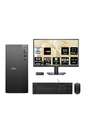 Tower ECT1250 i5 14400 48GB 2TB SSD RX550/4GB W11P Masaüstü Bilgisayar + 23.8" Monitör