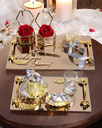 Harmony Söz Tepsisi ve Damat Kahve Fincan Tepsisi 