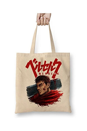 Berserk Guts Puck Anime Bez Çanta Uzun Saplı Alışveriş Çantası Plaj Çantası