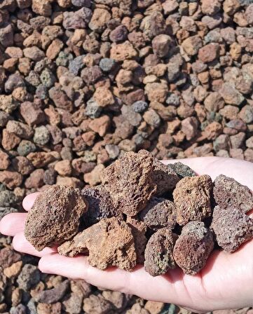 Pomza 5 Kg 2-3 cm Kırmızı Pomza Tarım Pomzası Pomza Taşı Lav Taşı Cüruf Madeni Pomza Ponza