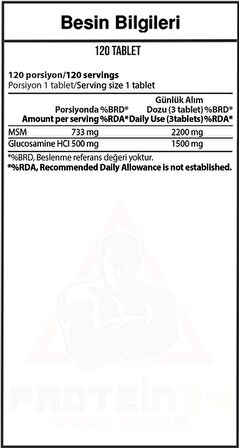 Hardline Glucosamine Msm 120 Tablet Glukozamin 40 Servis