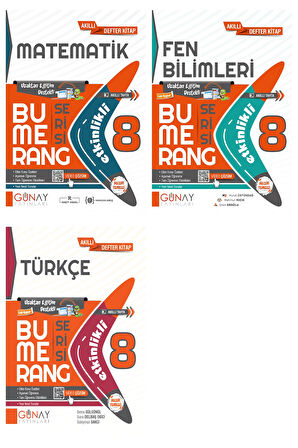LGS 8. Sınıf Bumerang Matematik Fen Bilimleri ve Türkçe 3lü Set