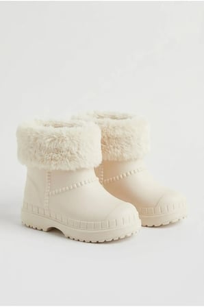 Çocuk Unisex İçi Kürklü Yağmur Çizmesi Beyaz