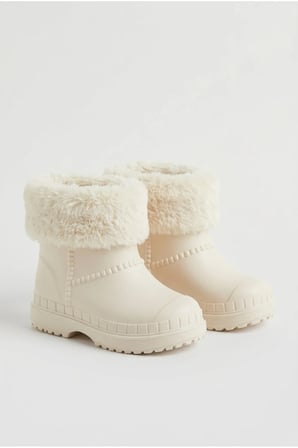 Çocuk Unisex İçi Kürklü Yağmur Çizmesi Beyaz