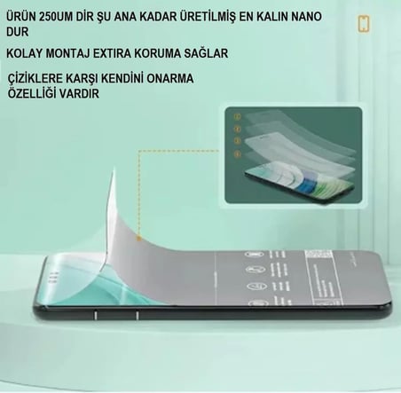 Huwai Enjoy 90 Uyumlu NANO Arka Kaplama Şeffaf Hd Esnek 250UM Kalın - MAXXPRO