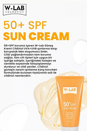 W-Lab Kozmetik SPF50 Güneş Kremi 2 li Set