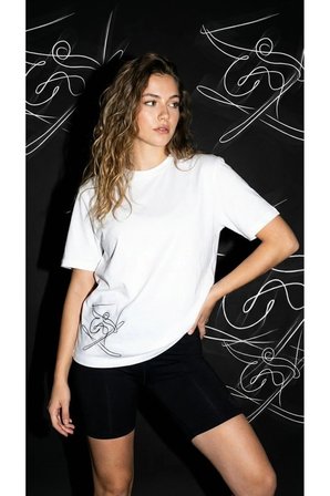 Unisex Düz Renk kayak Dijital Baskılı Bisiklet Yaka Basic Tişört Beyaz / XL