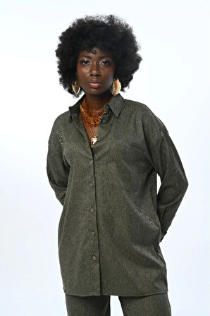 KADIN DÜZ RENK TEK CEPLİ GÖMLEK