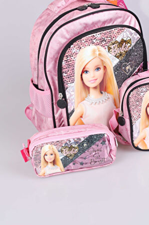 DEKOMUS İLE LİSANSLI BARBIE OKUL,KALEM VE BESLENME ÇANTASI SETİ