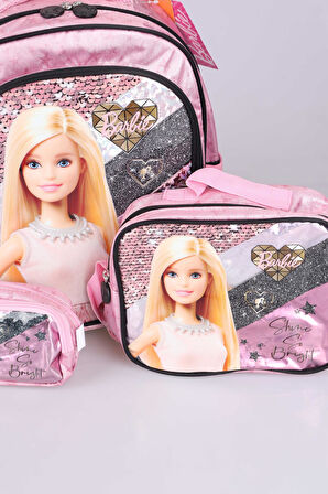 DEKOMUS İLE LİSANSLI BARBIE OKUL,KALEM VE BESLENME ÇANTASI SETİ