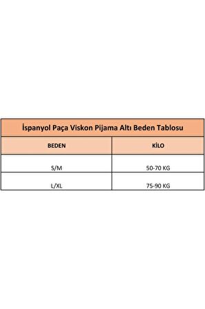 İspanyol Paça Cepsiz Viskon Kadın Pijama Altı is1