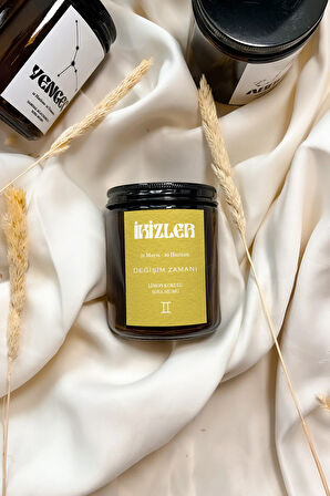 İkizler Burcu Limon Kokulu %100 Soya Mumu Amber Kavanoz Mum