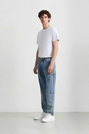 DeFacto %100 Pamuk Relax Fit Rahat Kesim Geniş Paça Jean Pantolon D8779AX24AUNM39