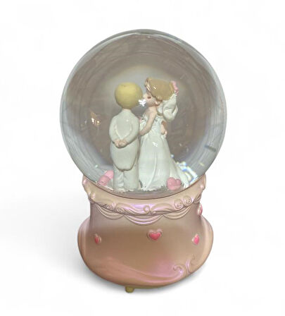 8 cm Müzikli Işıklı Gelin Damat Kar Küresi  7711