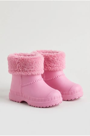 Çocuk Unisex İçi Kürklü Yağmur Çizmesi Pembe