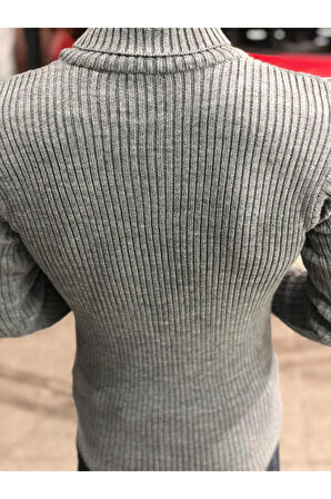 Erkek Boğazlı Slim Fit Triko Kazak