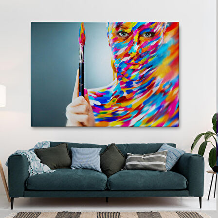 Sanatçı Kadın Dekoratif Kanvas Duvar Tablosu-3455