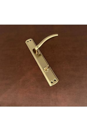 Trim Titanyum Gold Lüx Aynalı WC Banyo Kapı Kolu İçeri Girerken Sol Elle Açılır 1 Takım