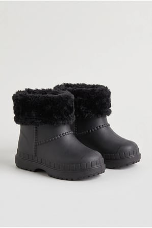 Çocuk Unisex İçi Kürklü Yağmur Çizmesi Siyah