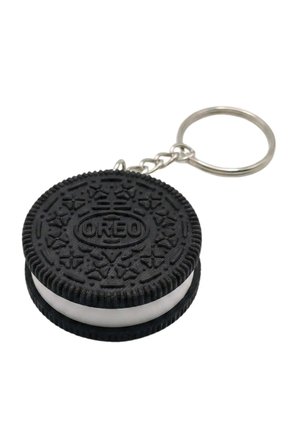 Oreo Bisküvi Tasarımlı 3D Baskı Anahtarlık - Eğlenceli Çanta ve Anahtar Aksesuarı