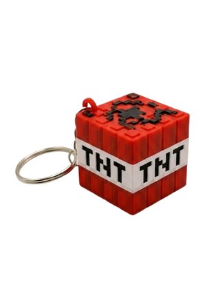 3D Baskı Minecraft T-N-T Blok Anahtarlık - Oyuncu (Gamer) Çanta ve Anahtar Aksesuarı