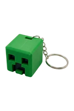 3D Baskı Minecraft Creeper Figürlü Anahtarlık - Oyuncu (Gamer) Çanta ve Anahtar Aksesuarı