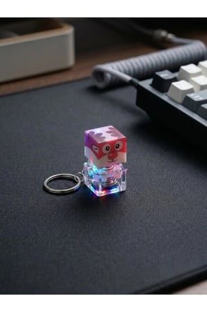 Işıklı Mekanik Switch Anahtarlık - Retro Fidget Stres Oyuncağı