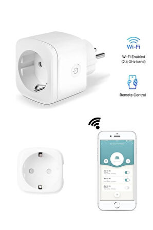 Uzaktan Telefon Kontrollü Akıllı Wifi Priz Tuya Uyumlu Zaman Ses Kontrollü Smart Wifi Akıllı Priz