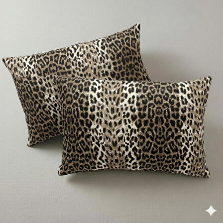 Desenli Fermuarlı | 2 Adet Yastık Kılıfı Pamuklu