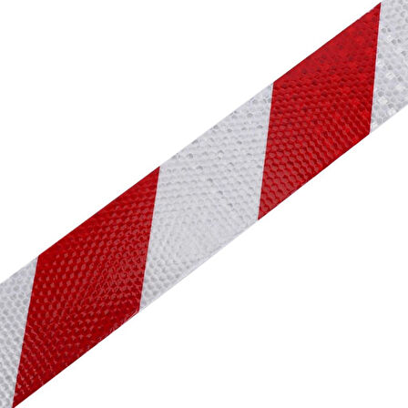 CARUB Fosfor Bant Petekli Çapraz 5 cm x 25M Kırmızı-Beyaz