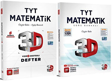 2026 TYT Matematik Video Defter ve Soru Bankası Seti 3D Yayınları