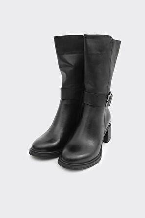 Hakiki Deri Topuklu Kadın Çizme