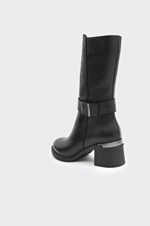 Hakiki Deri Topuklu Kadın Çizme