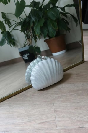Silver istiridye Simli Zincirli Çanta