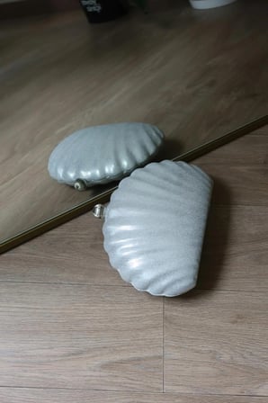 Silver istiridye Simli Zincirli Çanta