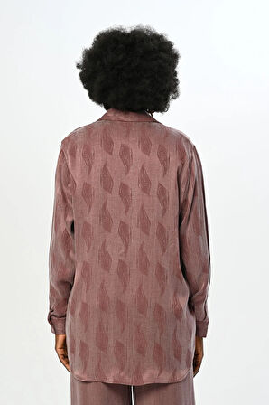 KADIN DESENLİ OVERSİZE KESİM GÖMLEK