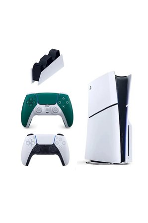 Sony Playstation 5 Slim cdli + 2.kol Dualsense Alpine Green + Şarj İstasyonu ( İthalatçı Garantili )