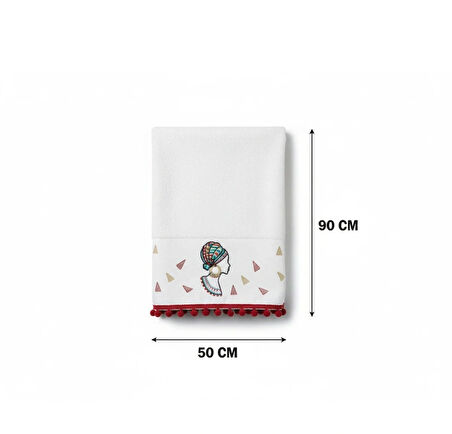 Afrika Etnik Desenli El Yüz Havlusu 50x90 (100%Pamuk)