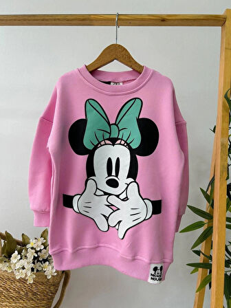 KIZ ÇOCUK SWEAT ELBİSE PAMUKLU KUMAŞ GÜNDELİK