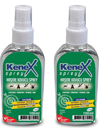 KENEX Kene, Sivrisinek,Tatarcık Kovucu Vücut Sprey Losyon 8 Saat Etkili Güçlü Koruma Doğal 2X100 ml