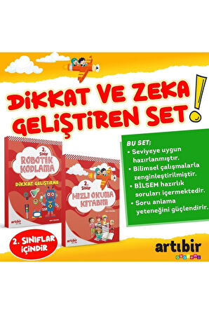 2. Sınıf Dikkat Ve Zeka Geliştiren 2'li Set - Hızlı Okuma Kitabım + Robotik Kodlama