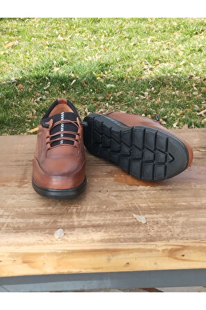 Erkek Sportif Kışlık Kundura Hakiki Deri  Kauççuk Taban Otobetik ve Bağsız Lastikli